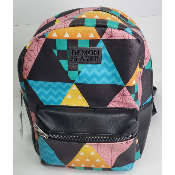 Demon Slayer Mini Backpack Kimetsu No Yaiba Patchwork Aniplex Nezuko Tanjiro - Picture 1 of 10